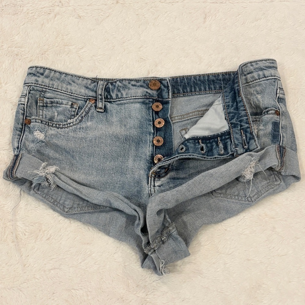 Silver Jeans 29 (6/8) Hello Shorty Women’s Denim Jeans Shorts Button Fly Flaw - Picture 3 of 12